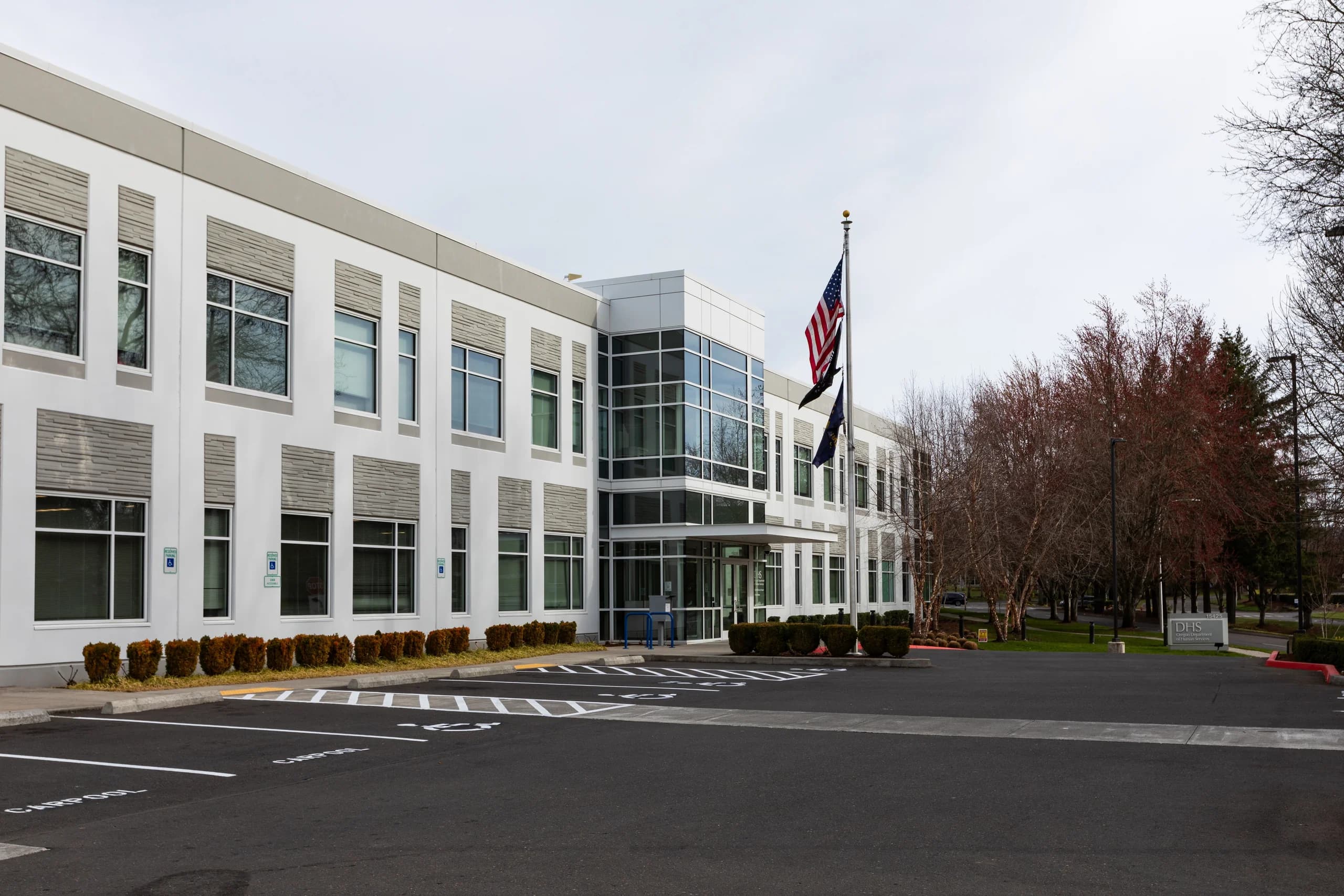 Government and civic district architecture representing public sector clients