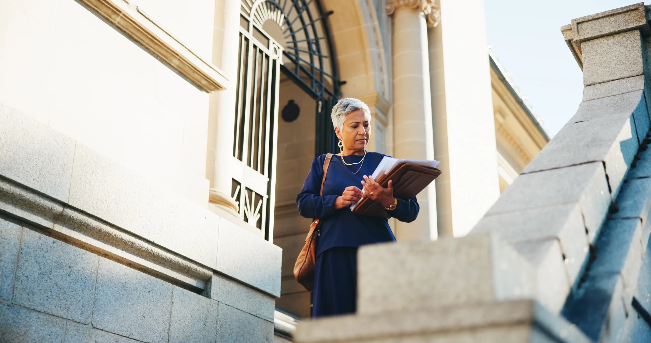 Professional outside a business building for tax issue resolution advisory